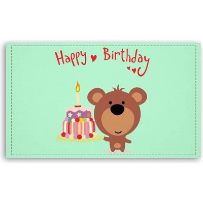 Fotoobraz 120x70 cm velký Happy Birthday Bear