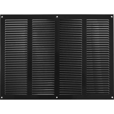 Ventishop KVMc 400x300 kovová hranatá větrací mřížka se síťkou, černá