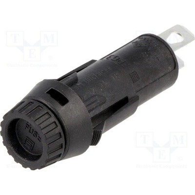 SCHURTER 3101.0035 Zásuvka; 5x20mm; 10A; 250VAC; FPG3; na panel; černá; UL94V-0; IP40
