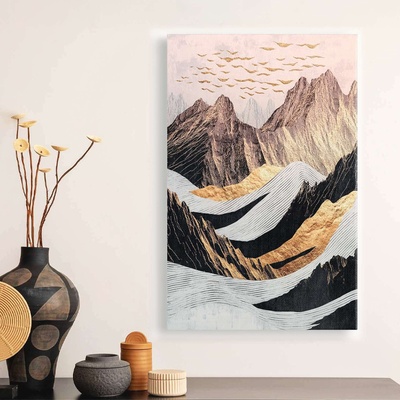 TopMebel Картина „Abstract Mountain върху платно с дигитален печат, размери 70 × 100 × 3 см