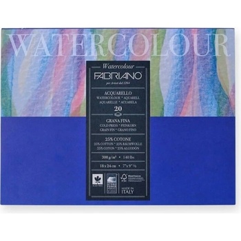 Fabriano Akvarelový papír Watercolour Cold Press 30x30 cm 200g 20 listů blok