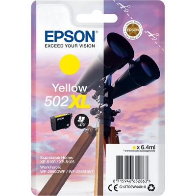 Epson 502XL глава и патрон за мастиленоструен принтер 1 броя Оригинал Висок (XL) добив Жълт (C13T02W44010)
