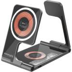 Promate Зарядна станция ProMate AURAFOLD-TRIO 15W Magsafe, 3in1 - Черна (6959144063645)