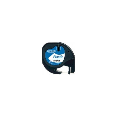 Dymo 91221 černý tisk bílý podklad 4 m 12 mm LetraTag plastová páska S072