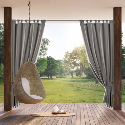 EUROFIRANY ZAHRADNÍ VODĚODOLNÝ ZÁVĚS NA POUTKÁCH GARDEN 155X200 CM ŠEDÁ