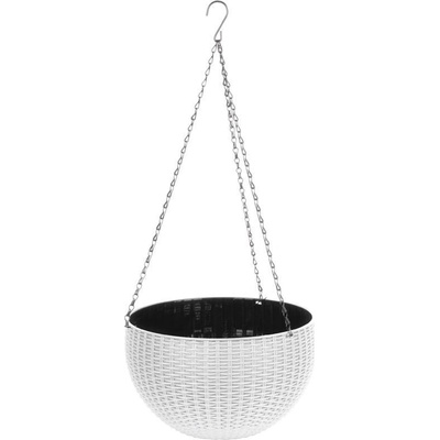 Strend Kvetináč Pro Modern visiaci biely 26x16cm