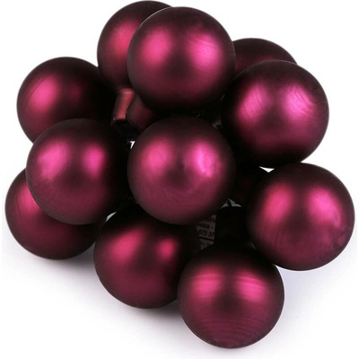 Stoklasa Vánoční skleněná baňka na drátku Ø2,5 cm - mat a lesk Balení: 12 ks, Varianta: 16 pink mat 16 pink mat