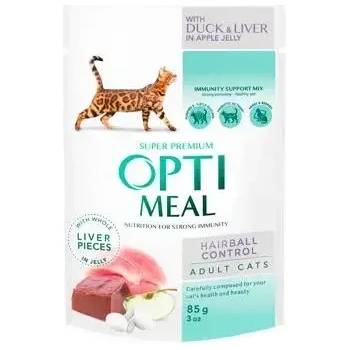Optimeal Pouch Adult Cat Hairball Control With Duck And Slices of Liver пауч за котки с патешко и черен дроб 85gr