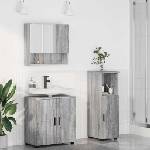 vidaXL Комплект мебели за баня 3 бр. Сив Сонома 61 x 35 x 64 см (3392949)