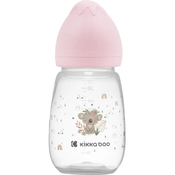 KikkaBoo Бебешко шише с широко гърло KikkaBoo Clouds - Savanna, 260 ml, Pink (31302020097)