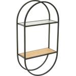 Premier Housewares Черен/в естествен цвят на няколко нива метален стенен рафт 35 cm Mataram - Premier Housewares (2407021)