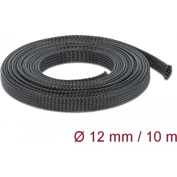 Delock Оплетен кабелен чорап 10 m x 12 mm черен