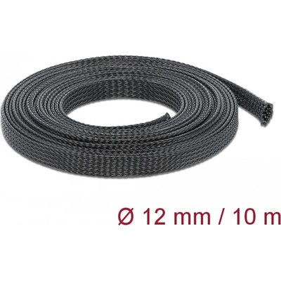 Delock Оплетен кабелен чорап 10 m x 12 mm черен