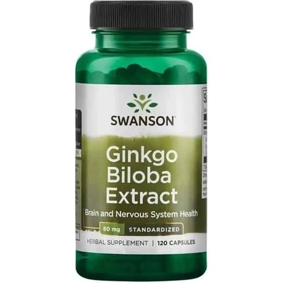 Swanson Ginkgo Biloba Standardizovaný 60 mg 120 kapsúl