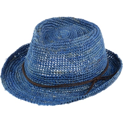 Fiebig Trilby Raffia Crochet modrý