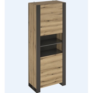 Bogdan Furniture Europe Шкаф Мебели Богдан Combo REG2D/80-E20, Сив графит и Крайбрежен дъб Евок