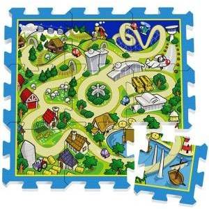 Stamp Foam puzzle CITY - STREET Baby mat 93x93cm ZA3150
