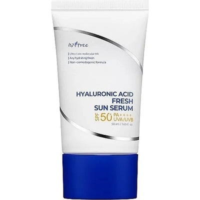 ISNTREE Hyaluronic Acid Fresh Sun Serum SPF50+ PA++++ - Слънцезащитен крем с хиалуронова киселина и модерни филтри 50мл