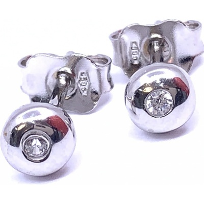 Jan Kos jewellery zlaté náušnice s bílým kamenem 59636852