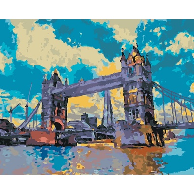 ZUTY Malování podle čísel TOWER BRIDGE V LONDÝNĚ Rozměr 80 x 100 cm Rámování vypnuté plátno na rám