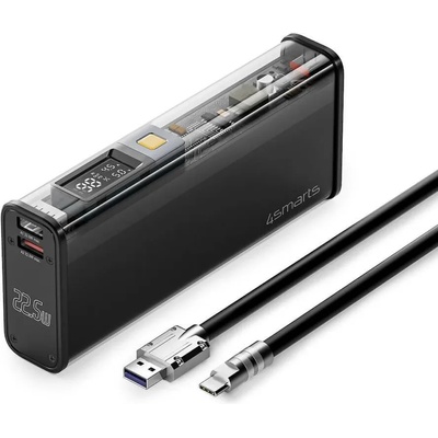 4smarts Bъншна батерия /power bank/ 4smarts Lucid Block, 18000 mAh, 2x USB-A, 1x USB-C, 1x Lightning, черна (540210)