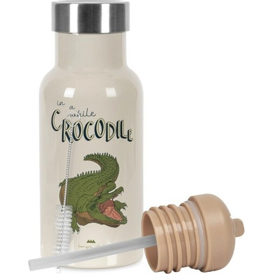 Konges Sløjd Dětská Termo lahev Crocodile 350 ml zelená barva