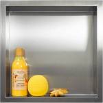 BALNEO Wall-Box квадратен вграден рафт 30x30x7 см, полирана неръждаема стомана (OB-IN1)