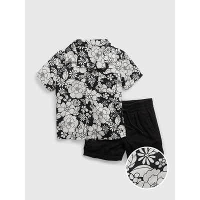 GAP 599614-00 Baby květovaný outfit set Černá