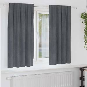 Pure Line Home Кадифени завеси в цвят сив с комбиниран перделък, 2 бр. , 140 x 175 см - zalegloto - 50,07 лв
