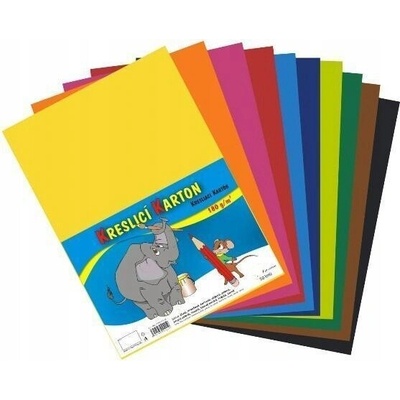 Kreslící karton A4/60ks/180g mix 12barev