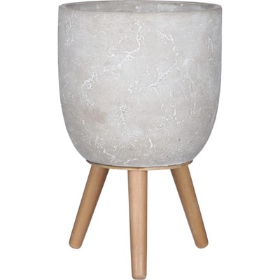 Mica КАШПА КЕРАМИЧНА НА КРАЧЕТА jimmy 33.5х21см СВЕТЛО СИВА (1095046)