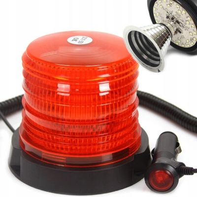 MAR-POL Maják na auto magnetický - oranžový 10-30V 30LED M82711 | Zboží Auto