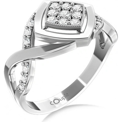 Couple prsten Kostka bílé zlato se zirkony 585 66 1 0313.1B00.0.61.001