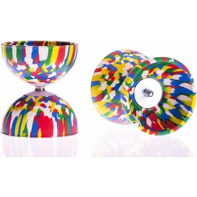 Sada diabolo Multicolor + dřevěné hůlky, vícebarevná