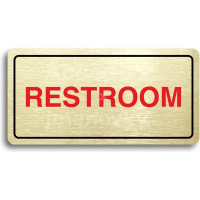 ACCEPT Piktogram RESTROOM - zlatá tabulka - barevný tisk