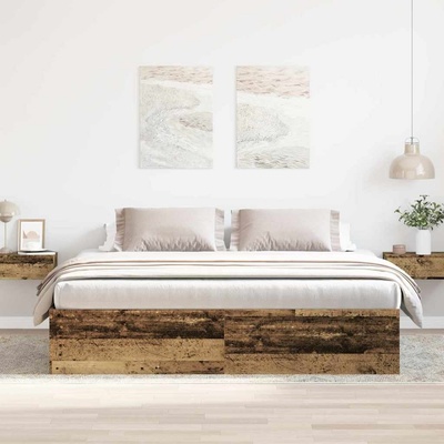 vidaXL Rám postele bez matrace Staré dřevo Dřevěné konstrukce