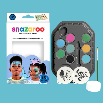 Snazaroo farby na tvár 40 tvárí 13 ks aqua
