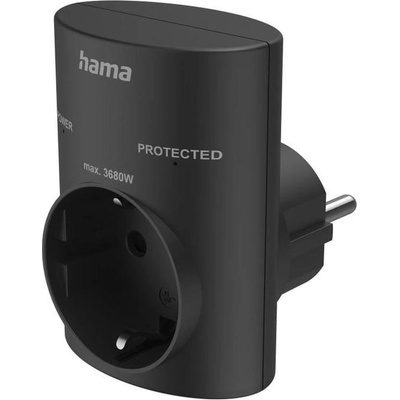 Hama Контакт с вградена защита от пренапрежение, черен (hama-223325)