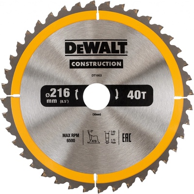 DeWALT DT1953 Pilový kotouč 216 x 30 mm, 40 zubů