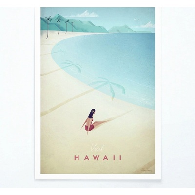 Plagát Travelposter Hawaii, 30 x 40 cm