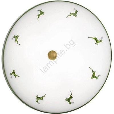 Kolarz 731. U14.4. 100-Плафон NONNA 4xE27/60W/230V pr. 54 см зелен/месинг (KL0289)