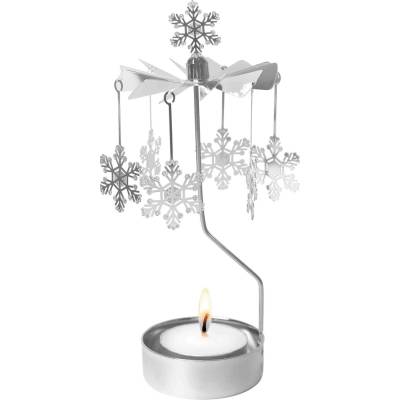 Rotující svícen Let It Snow Silver Pluto Design