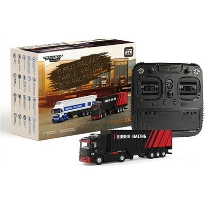 TURBO RACING RC tahač C50 s návěsem RTR černý 1:76
