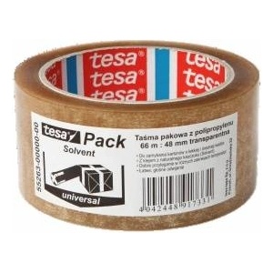 TESA Packing tape solvent 66m: 48mm, transparent [description cz/sk, pl]