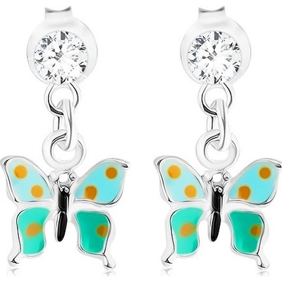 Šperky eshop glazovaný motýlek s puntíky krystal Swarovski PC14.40