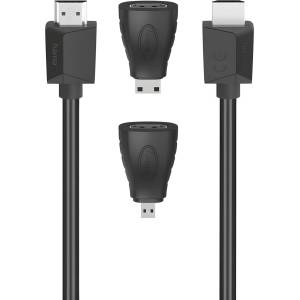 Hama HDMI кабел Hama с 2 адаптера - 1.5 м - Черен KP36396
