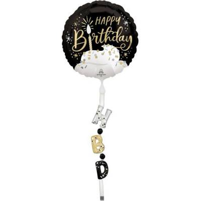 Anagram Airwalker kruh s tortou HBD 175 x 60 cm fóliový balónik