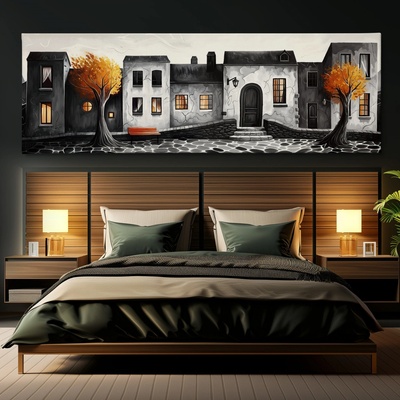 Obraz na plátně - Malé náměstí v El Tobar FeelHappy.cz Velikost obrazu (šířka x výška): 120 x 40 cm