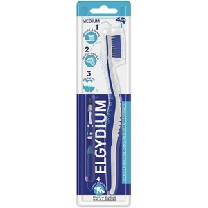 ELGYDIUM Четка за зъби 4 в 1, Medium, синя