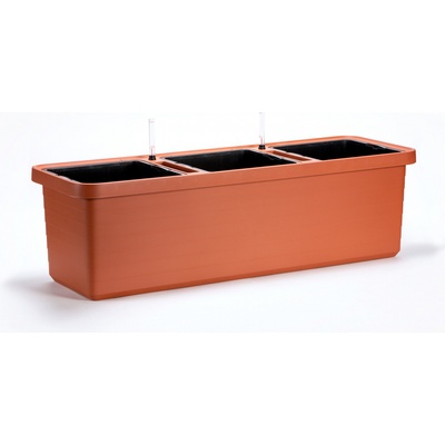 Plastia Truhlík samozavlažovací Berberis TRIO s knôty terakotový - 120x39x35cm